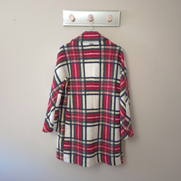 NWT Desigual red & white tartan print coat jacket, US6 - Picture 14 of 16